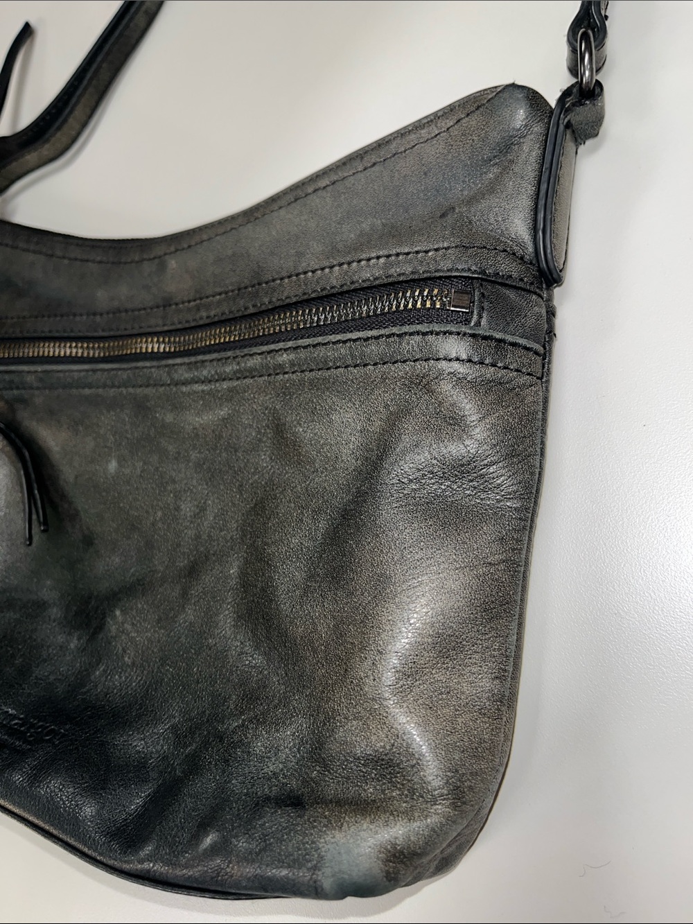 margot Black Leather Crossbody Bag with Zip Pockets - Picture 4 of 16